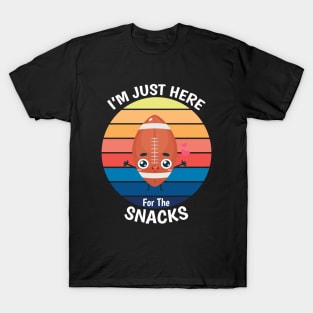 I'm Just Here For The Snacks Black Women Football T-Shirt